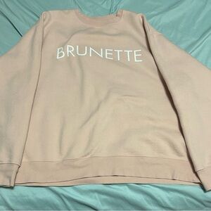 Brunette The Label Pink Crew Neck Sweater